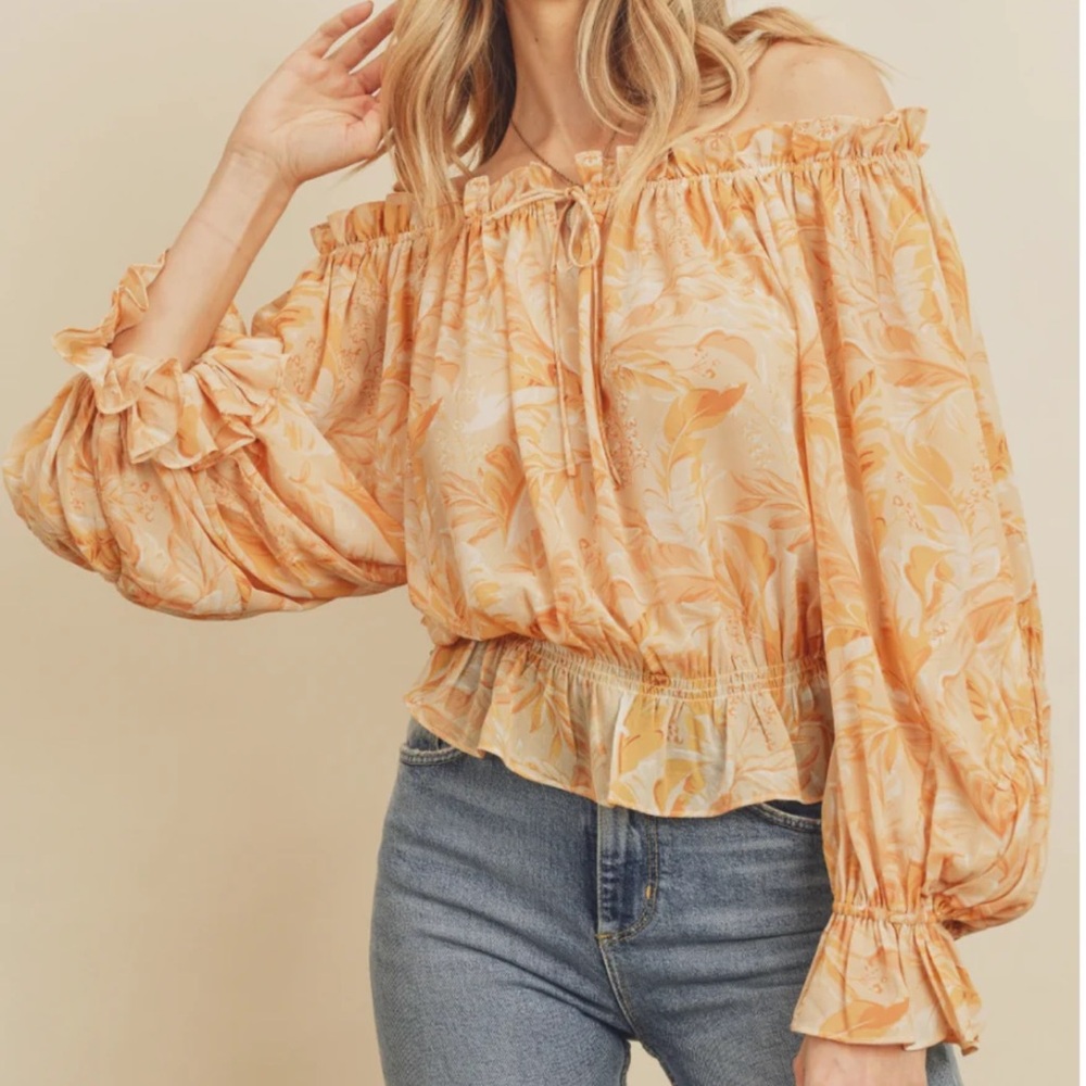 Vici Dolls - Papaya Printed Off The Shoulder Blouse